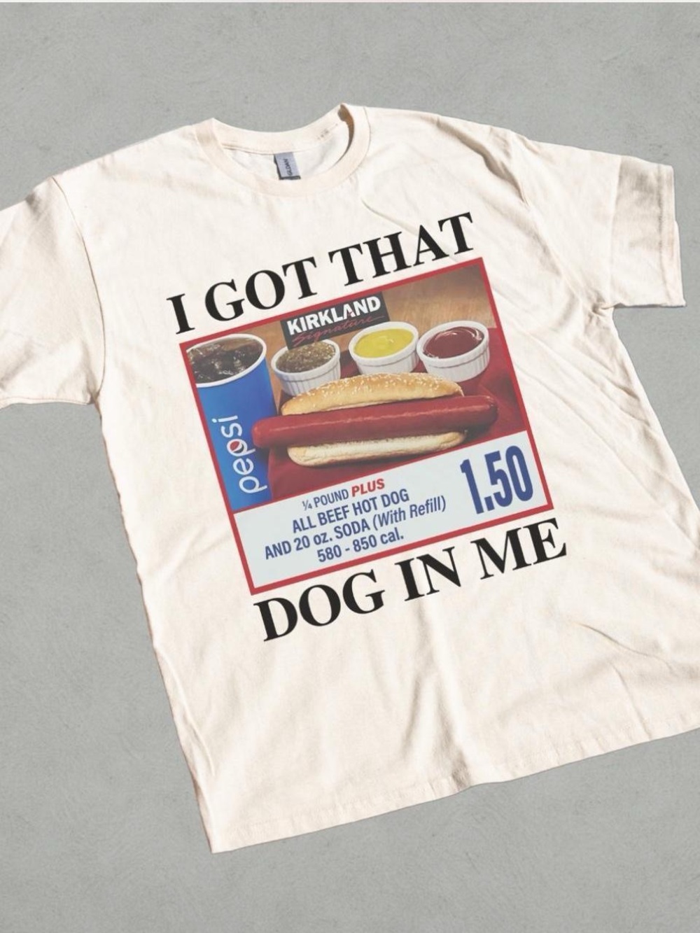 Kirkland Signature Cream 'I Got That Dog In Me' Graphic Tee